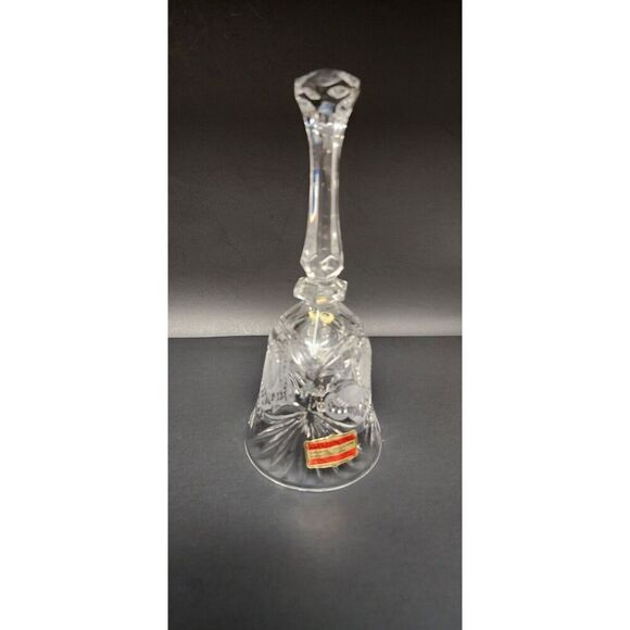 HOFBAUER BLEIKRISTALL GERMANY CLEAR CRYSTAL BYRDS COLLECTION 8" DINNER BELL - Picture 2 of 4